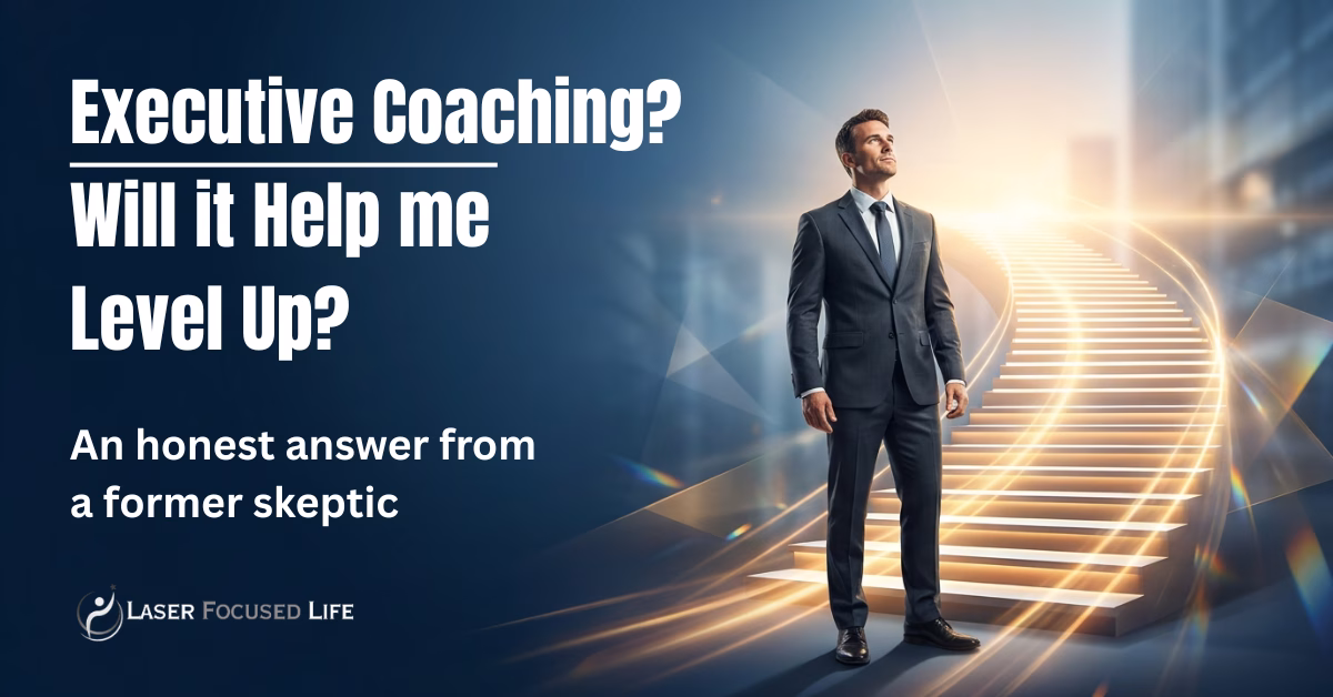 Executive coach helping business leader achieve next level goals